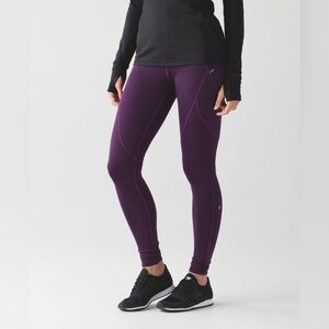 Lululemon Darkest Magenta First Mile Tech Tights Size 6